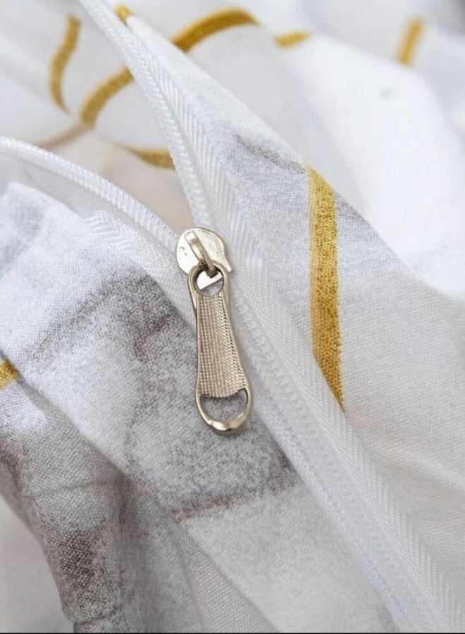 LUNA Home Single size 4 piece set  (1 Duvet cover - 160*210cm.1 Fitted sheet - 100*200+30cm. 2 Pillow cases - 50*75cm.), Bedding set without filler for kids bedroom, with marble pattern. - Image 4